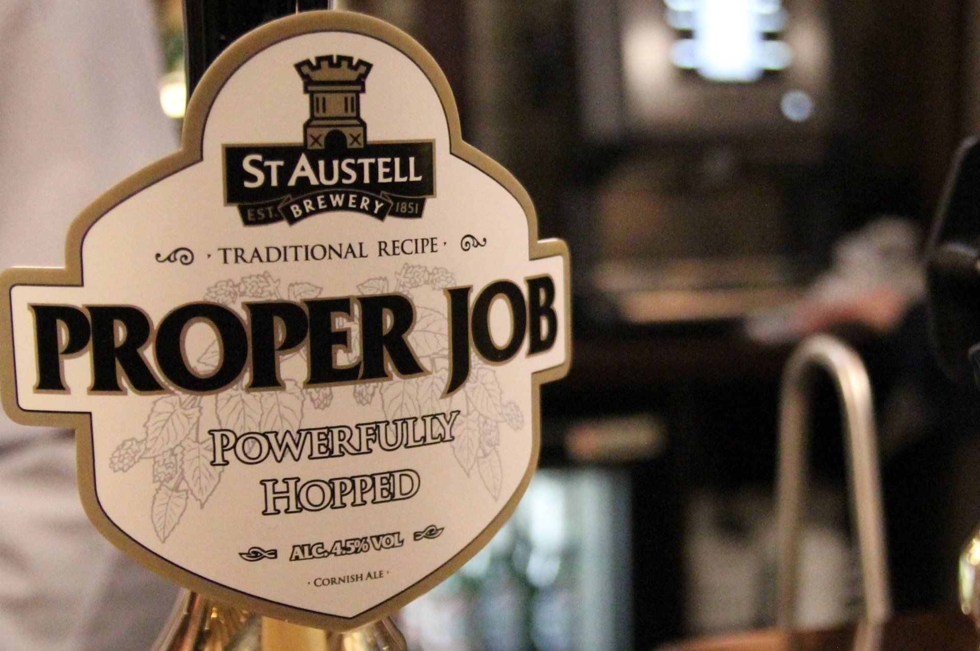 Real ale on the bar